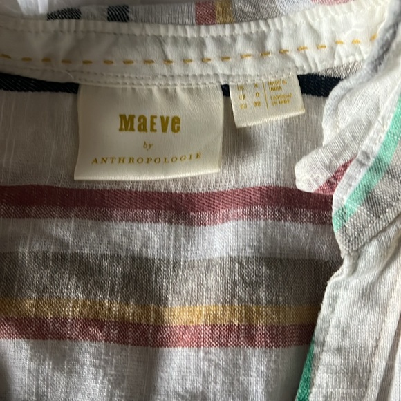 Anthro Maeve stripe short sleeve buttondown - Picture 2 of 2